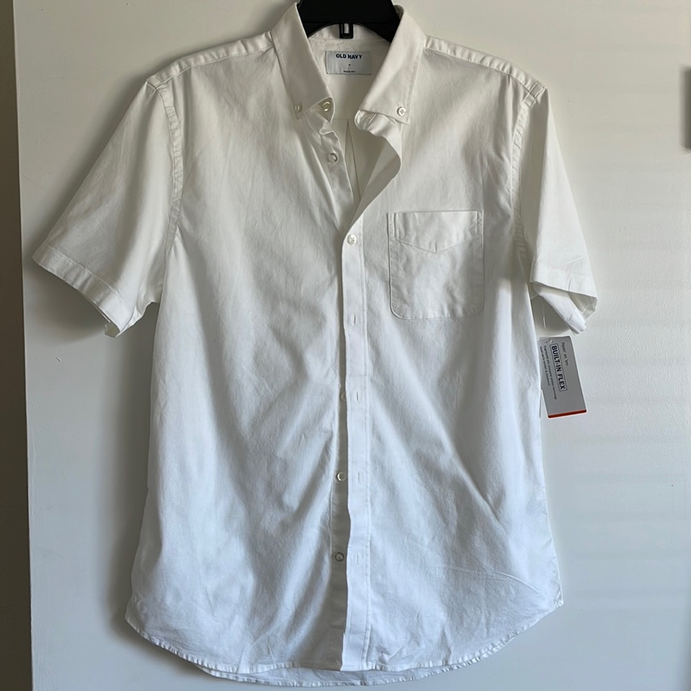 Short sleeve white button down. NWT